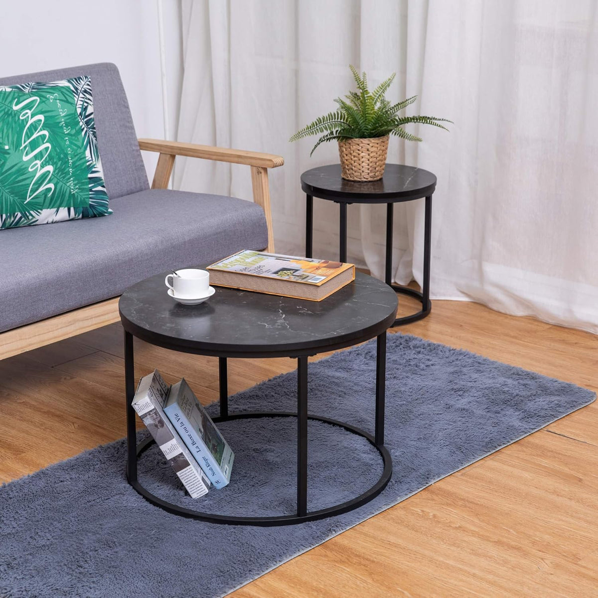 Black End Table Set of 2 S696