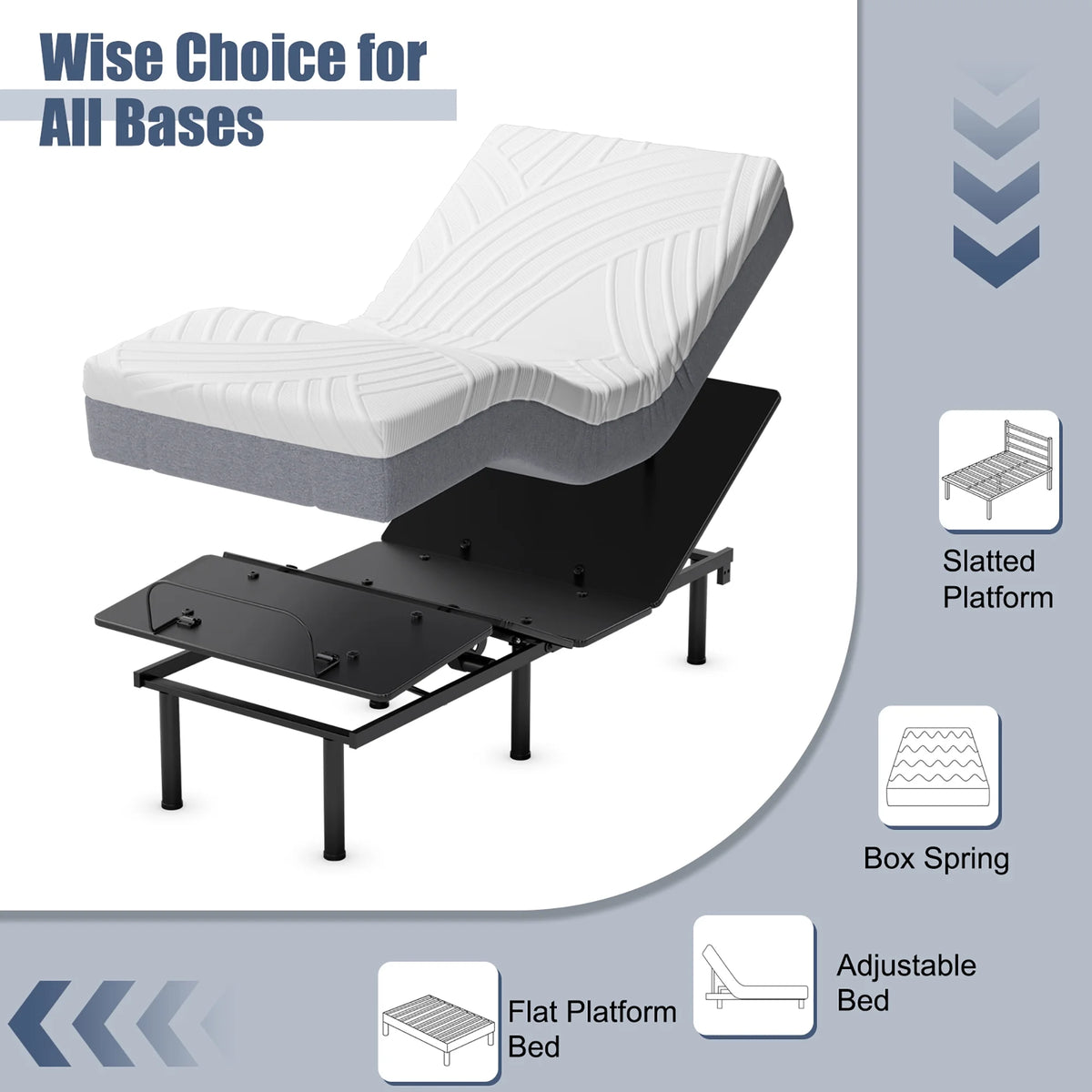 10'' Twin XL Adjustable Bed Mattress White N2917