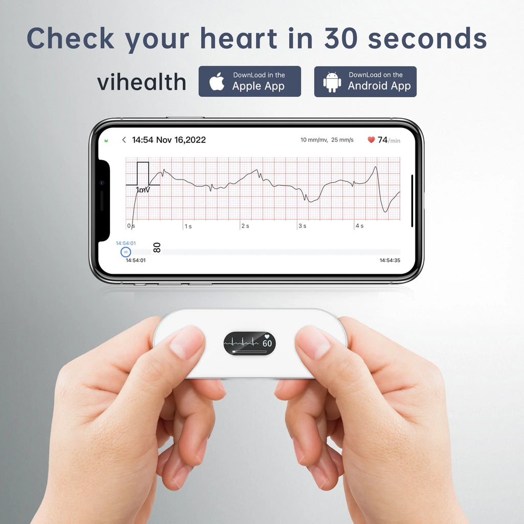 Handheld Bluetooth ECG Monitor with Screen Display G330