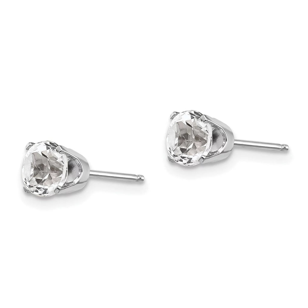 14k White Gold 5mm White Topaz Stud Earrings A637818
