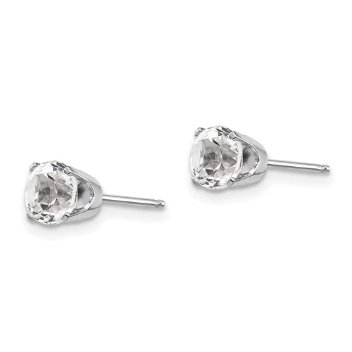 14k White Gold 5mm White Topaz Stud Earrings A637818