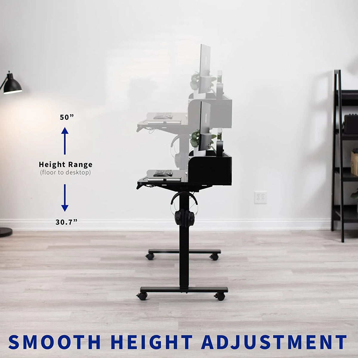 Height Adjustable Standing Desk with Storage Drawers A931
