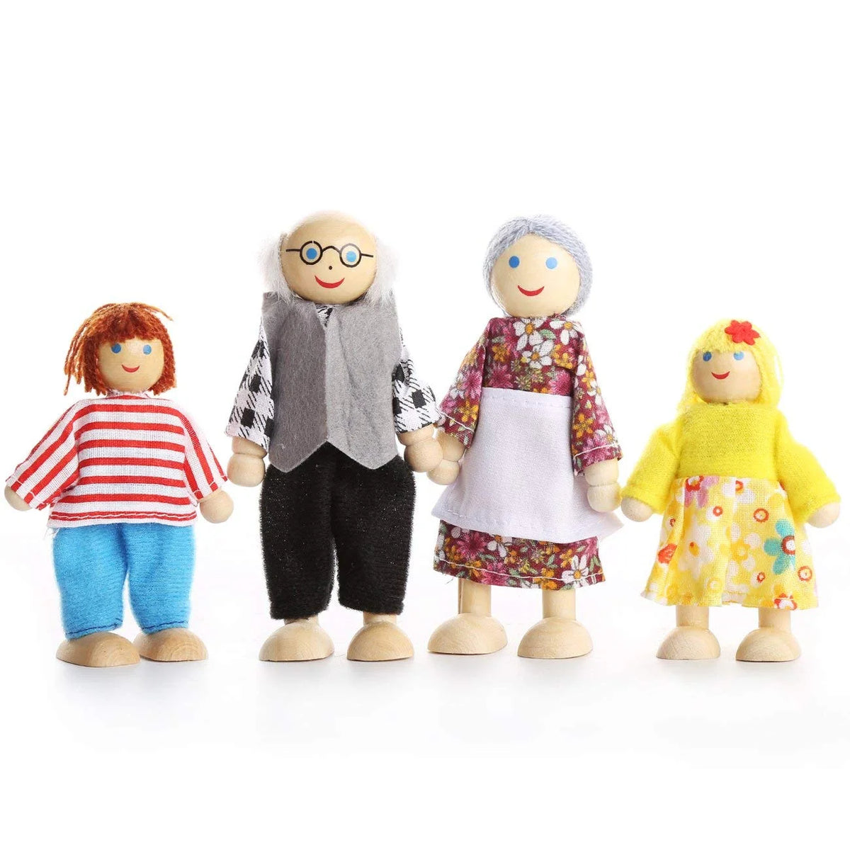 Wooden Dolls Playset Set of 7-Piece N92363