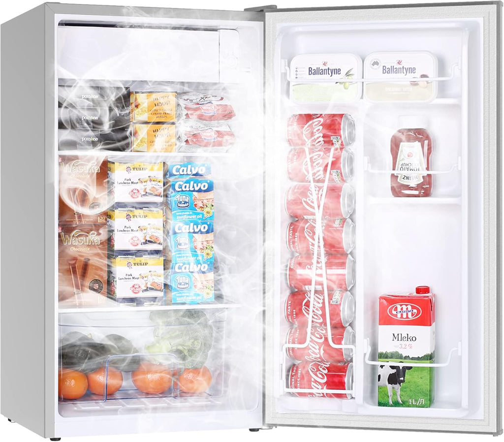 3.2 Cu.Ft Mini Fridge with Freezer, Single Door, Black Q22512