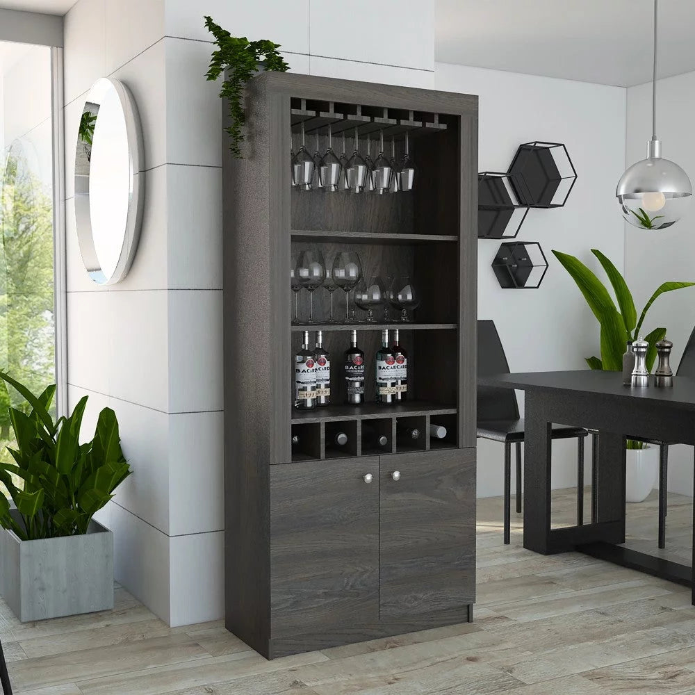 Bar Cabinet with Five Wine Cubbies W34791