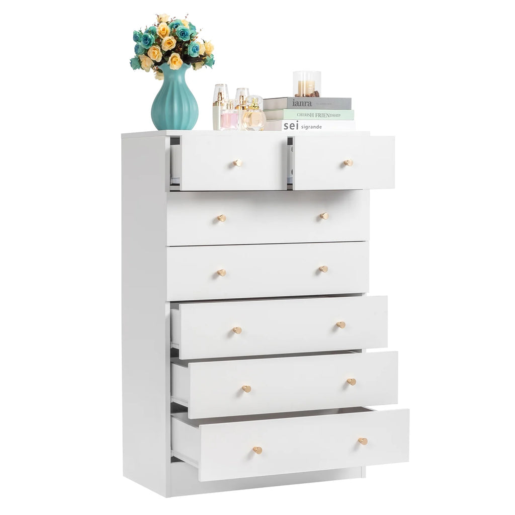 White 7 Drawer Wood Dresser O507868