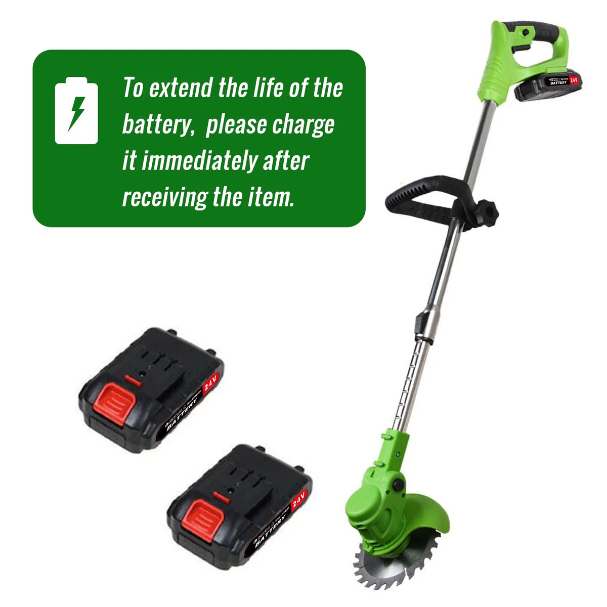 24V 650W Cordless Electric Lawn Mower Grass Trimmer Weed Eater Z870