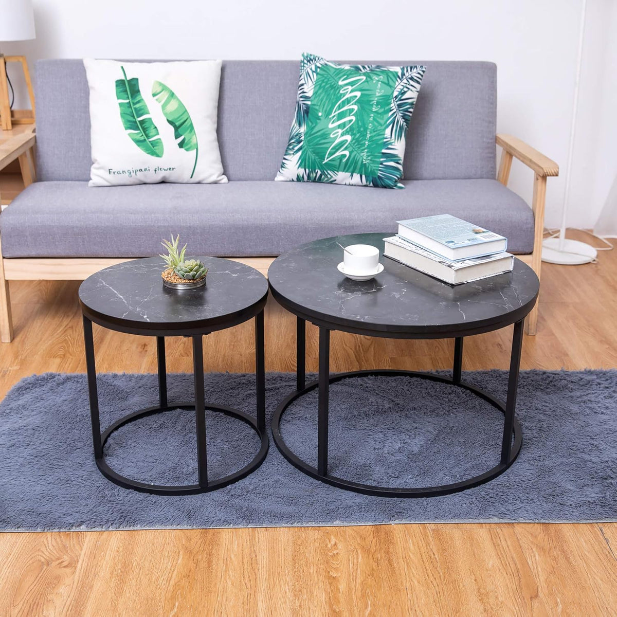Black End Table Set of 2 S696