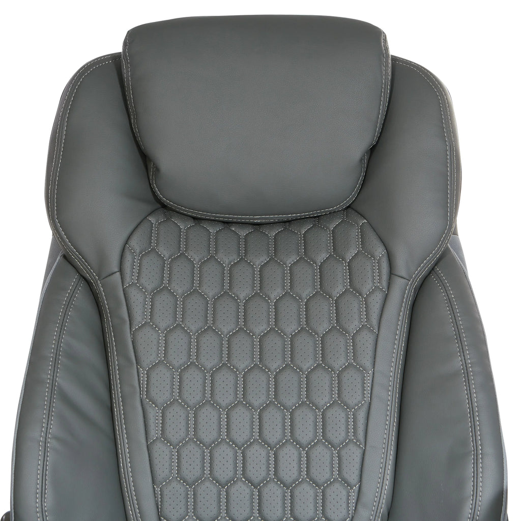 High Back Chair with Grey Bonded Leather and Flip Arms G250