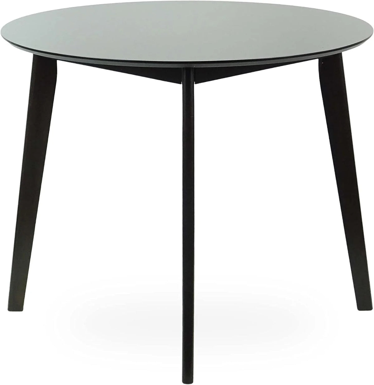 Set Of 3 Round Dining Table And 2 Side Chairs Solid Wood Padded Seat W322
