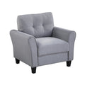 Light Grey-Blue Linen Upholstered Armchair J9228