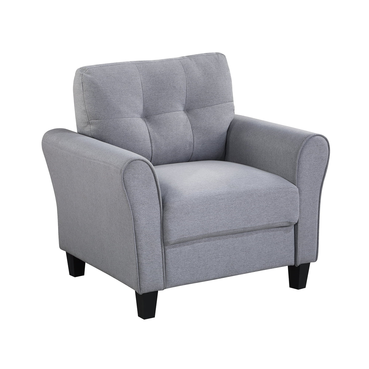 Light Grey-Blue Linen Upholstered Armchair J9228