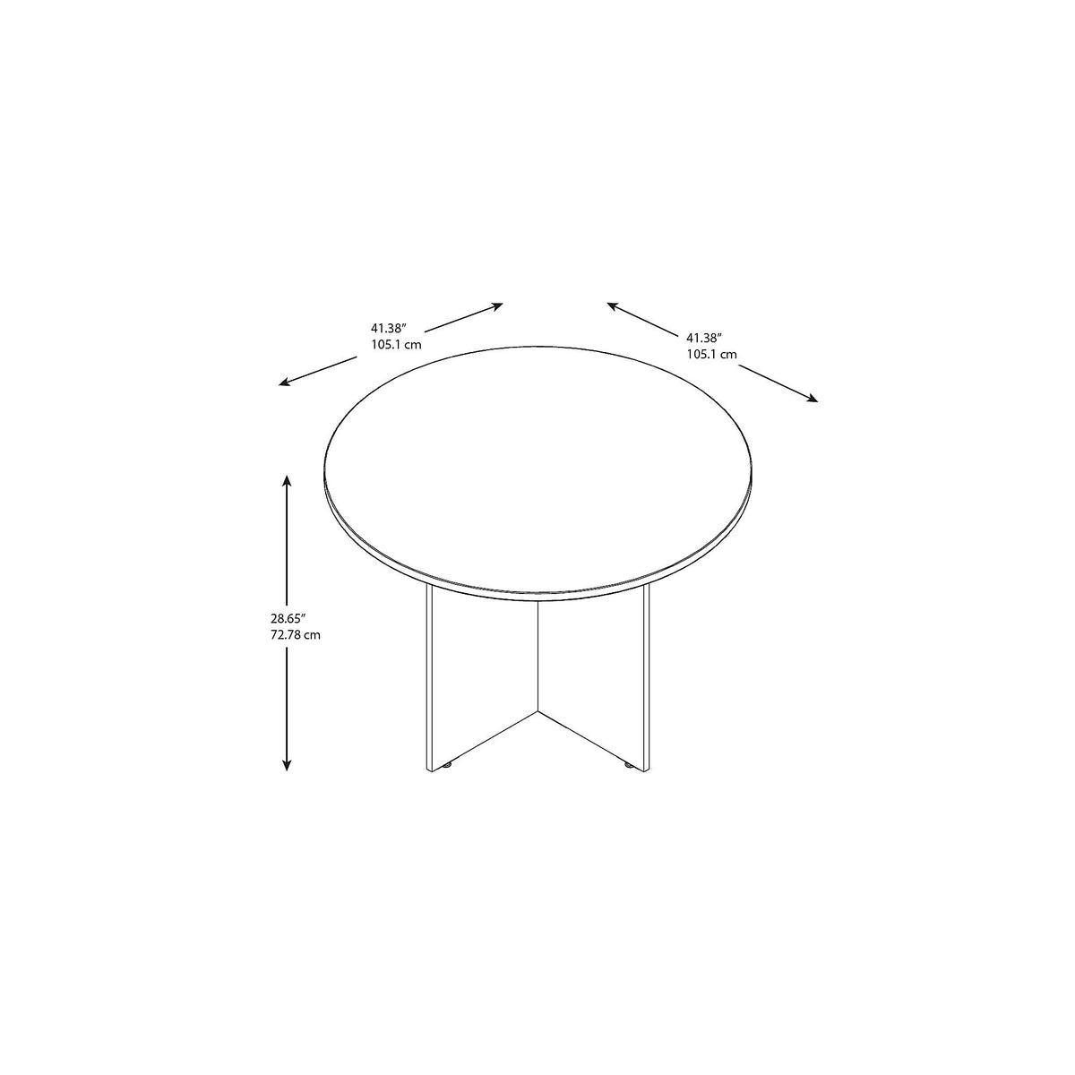42W Round Conference Table with Wood Base R375745
