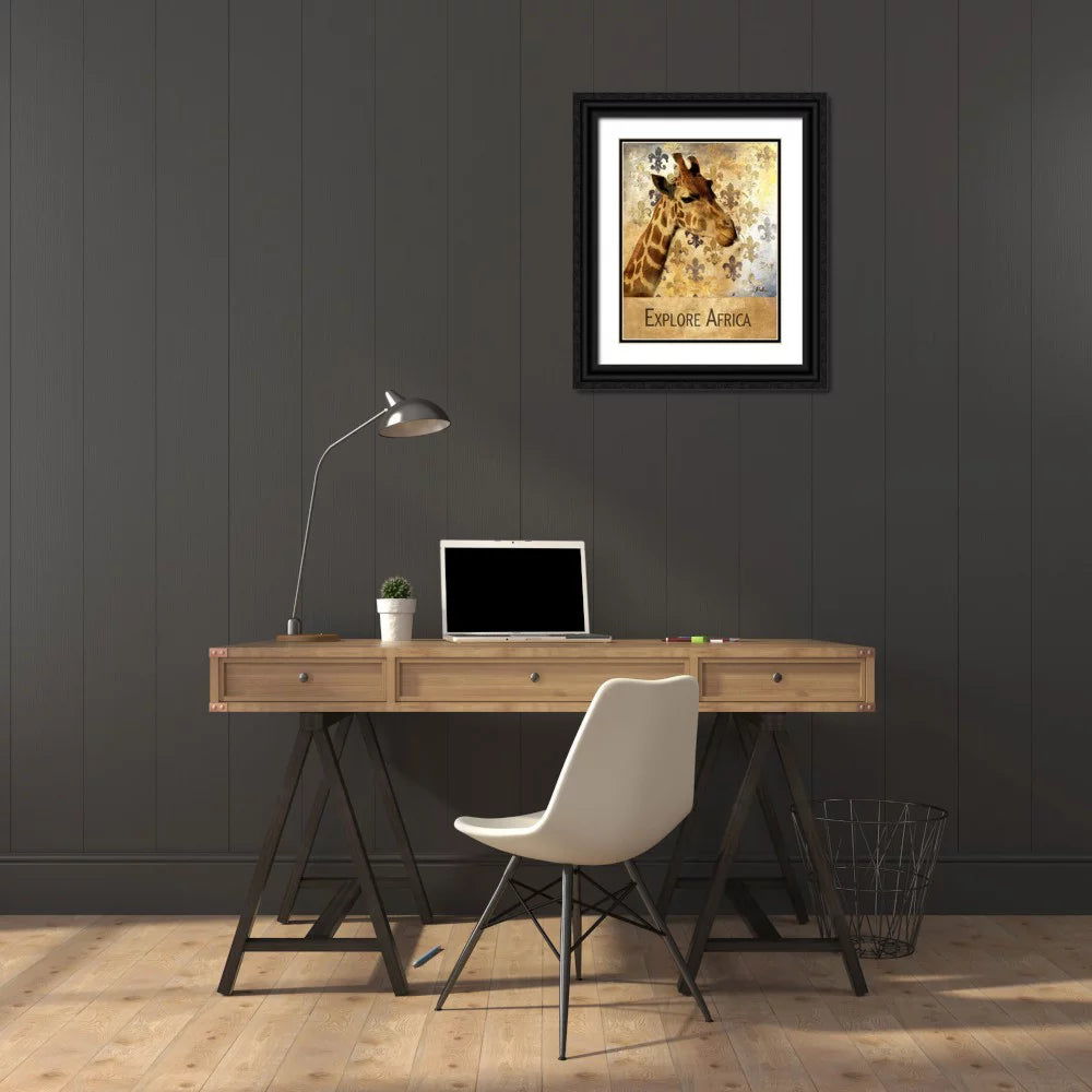 Black Ornate Wood Framed Art Print K118