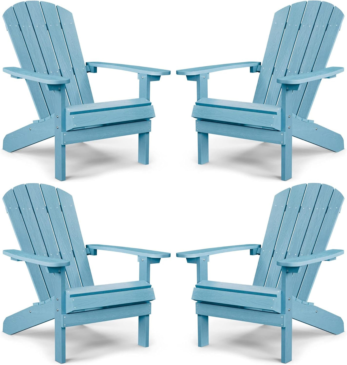 Grey Plastic Adirondack Chairs Set of 2 H839