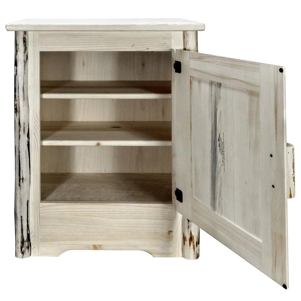 Wood Accent Cabinet with Engraved Moose in Natural Y70889