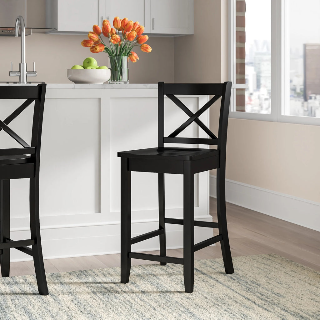 Black Wood 24-Inch Counter Stool V50307