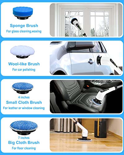 Cordless Electric Spin Scrubber with 8 Replaceable Brush Heads Z321