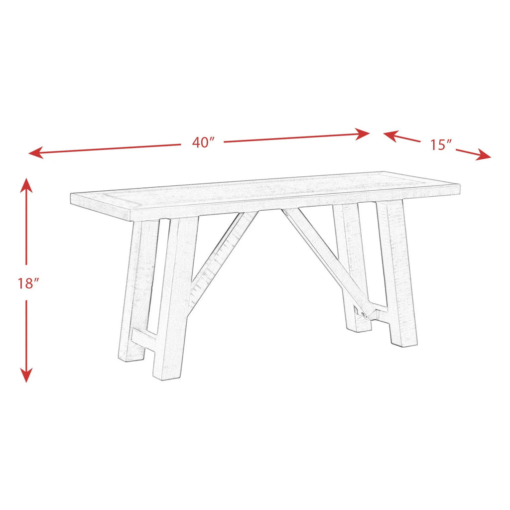 Rustic Gray Dining Bench R5376