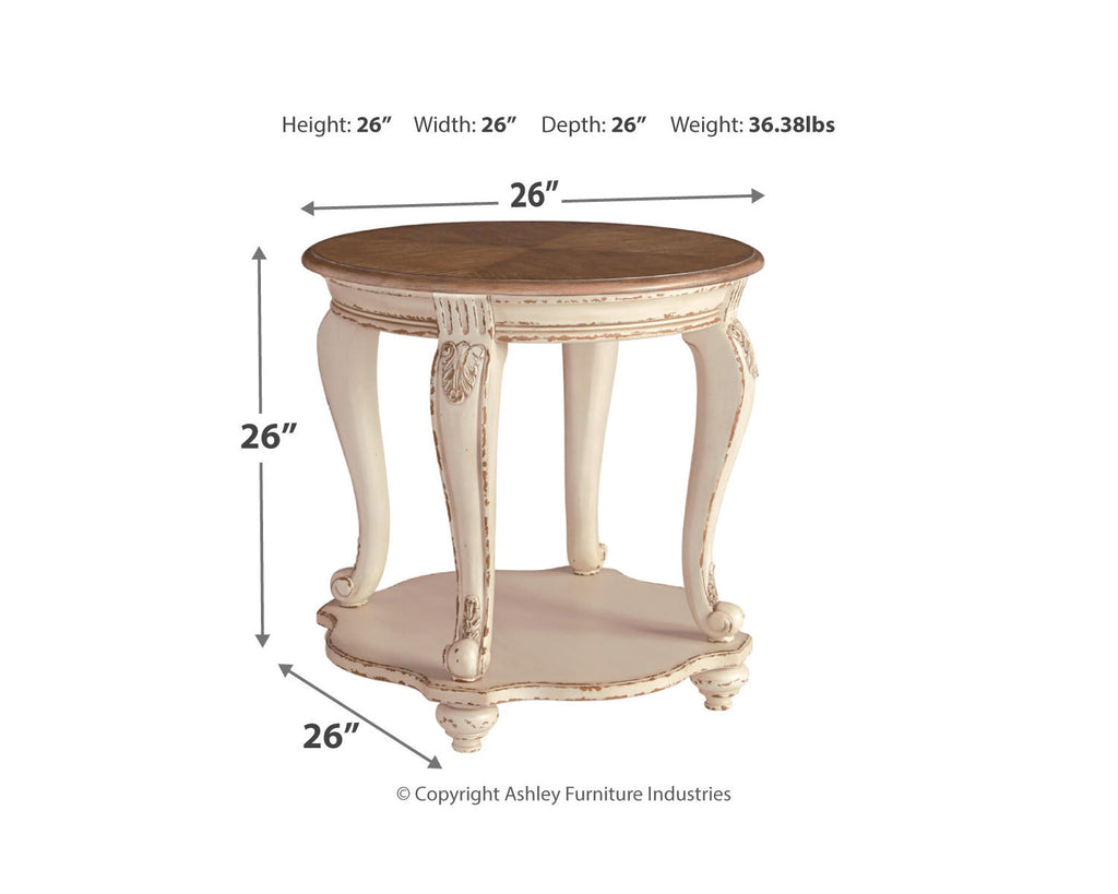 White/Brown End Table S1038