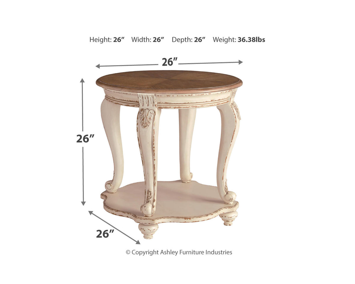 White/Brown End Table S1038