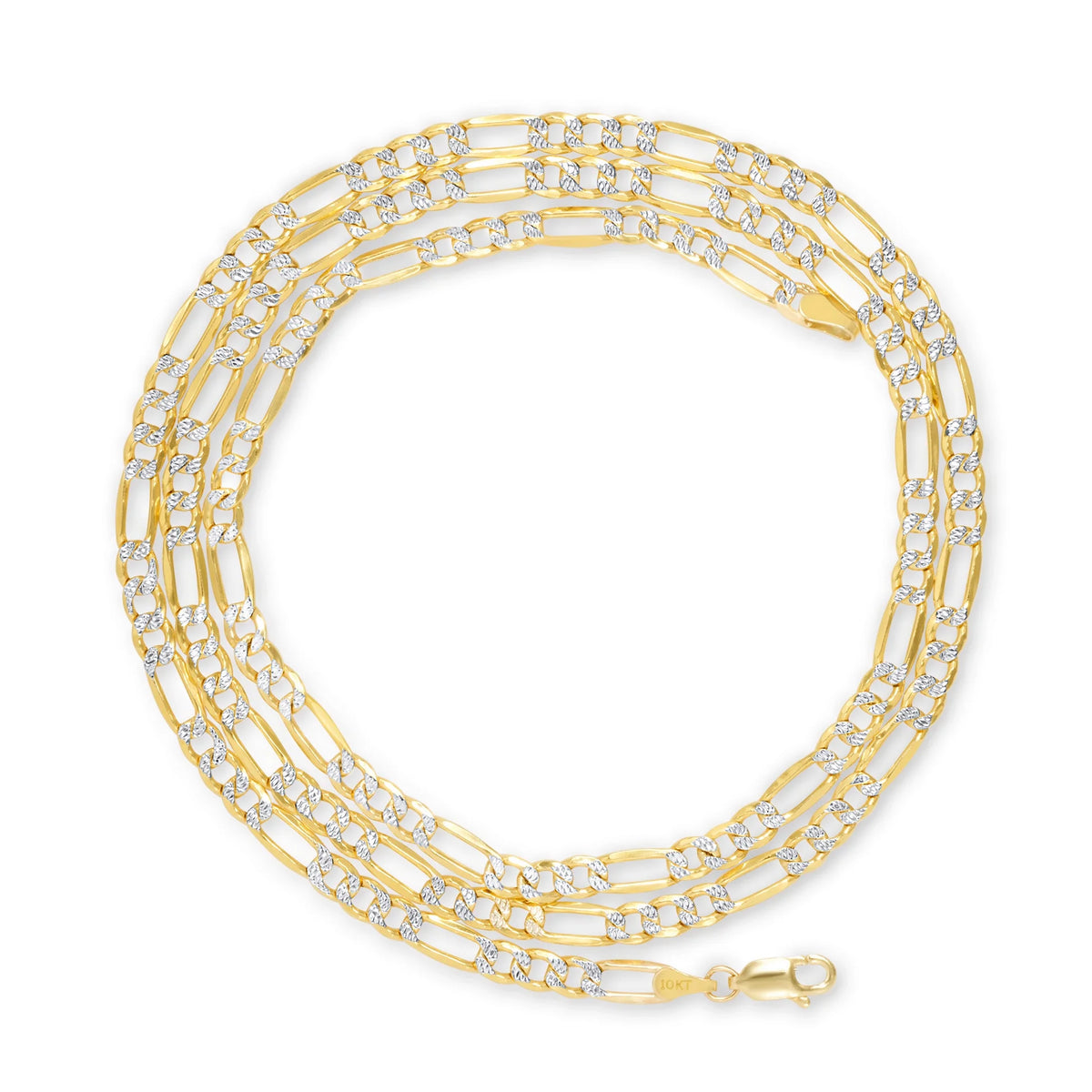 10k Yellow Gold Figaro Chain Pendant Necklace 16" - 30" T919580