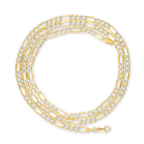 10k Yellow Gold Figaro Chain Pendant Necklace 16" - 30" T919580