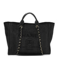 Mixed Fibers Calfskin Striped Medium Tote Black Q45941