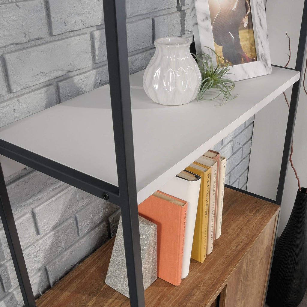 Sindoori Mango Finish & White Bookcase P501