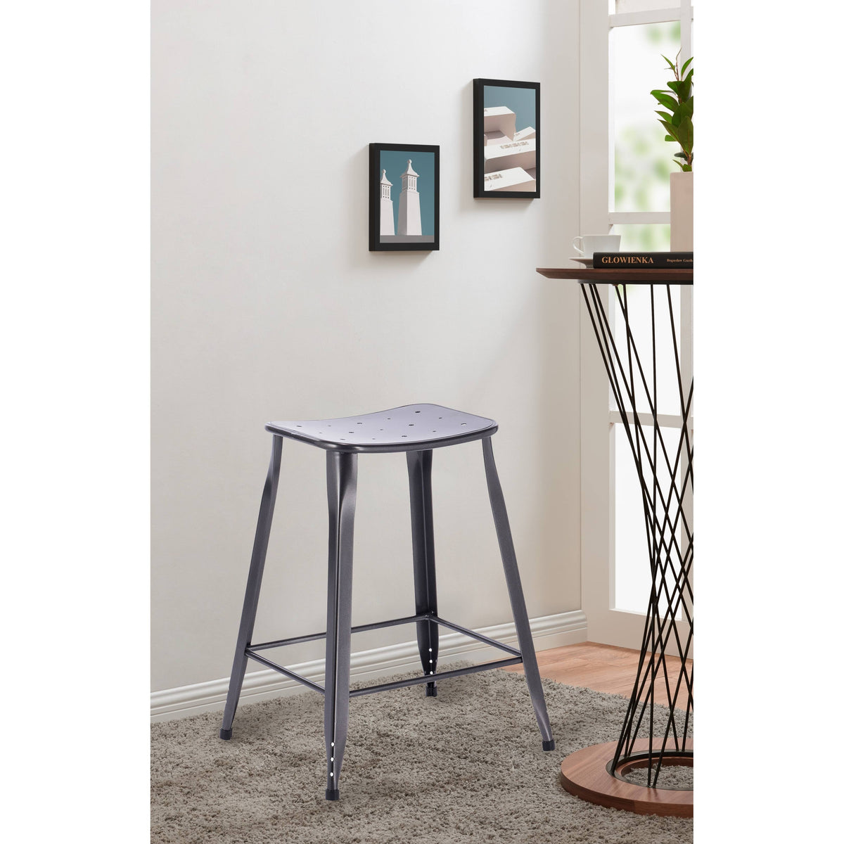 Charcoal Backless Counter Stool, 2 pack P557