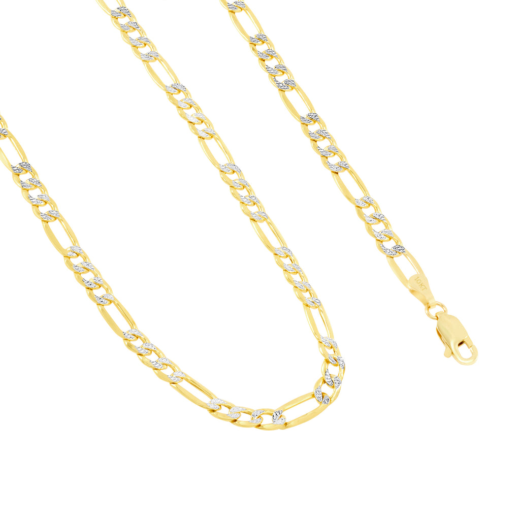 10k Yellow Gold Figaro Chain Pendant Necklace 16" - 30" T919580