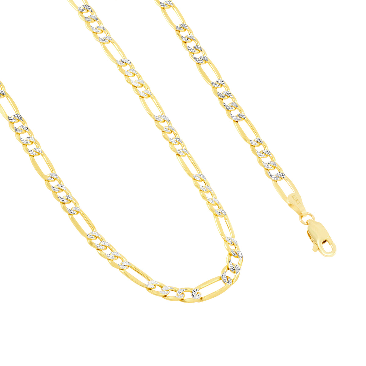 10k Yellow Gold Figaro Chain Pendant Necklace 16" - 30" T919580