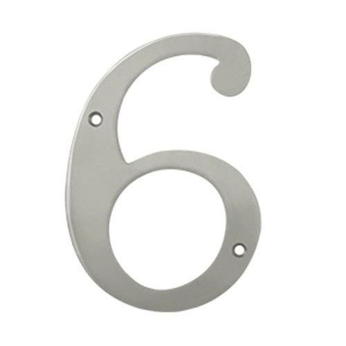 6 in. Satin Nickel Solid Brass House Numbers J418