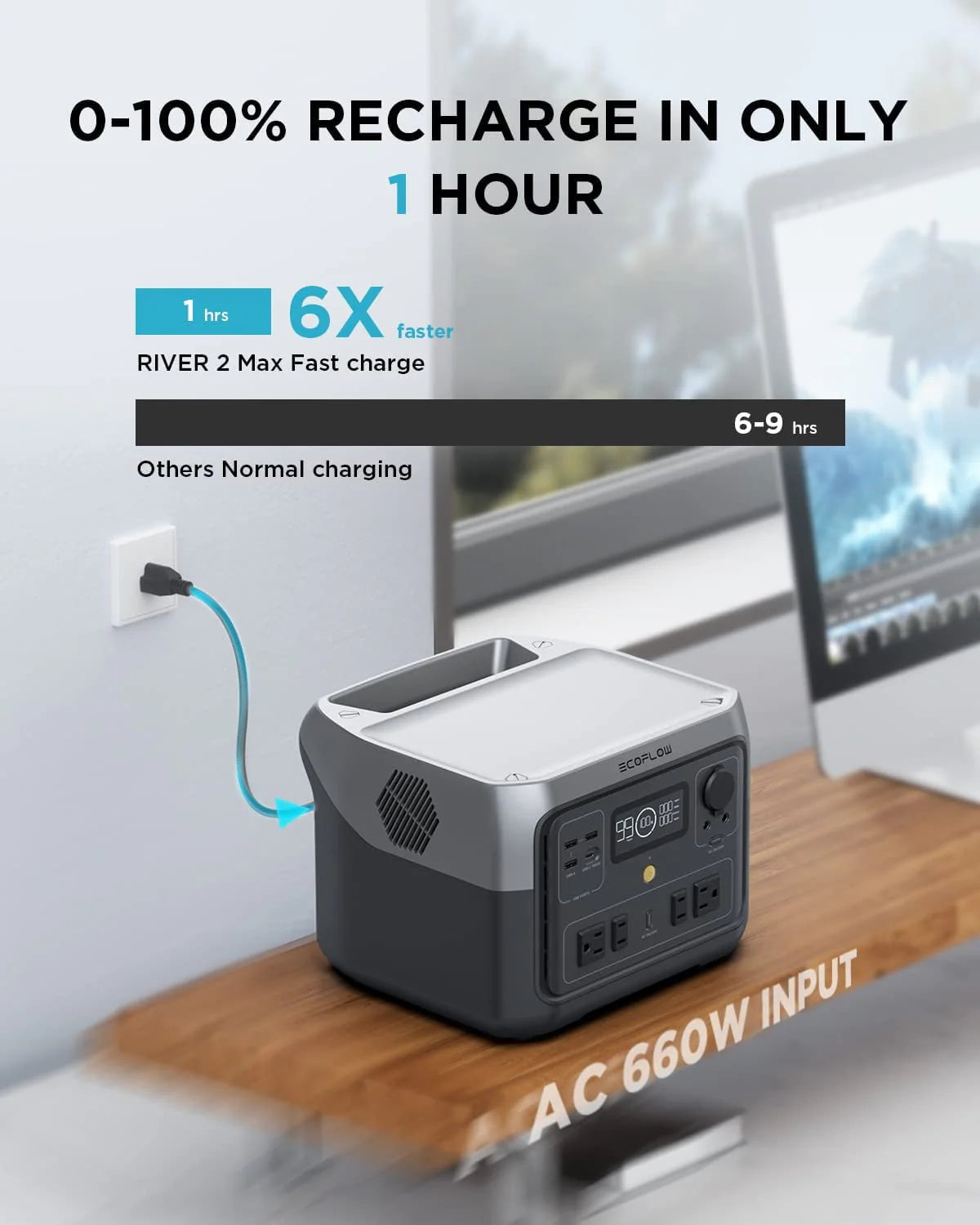 Portable Power Station 512Wh 1000W AC Output O82689