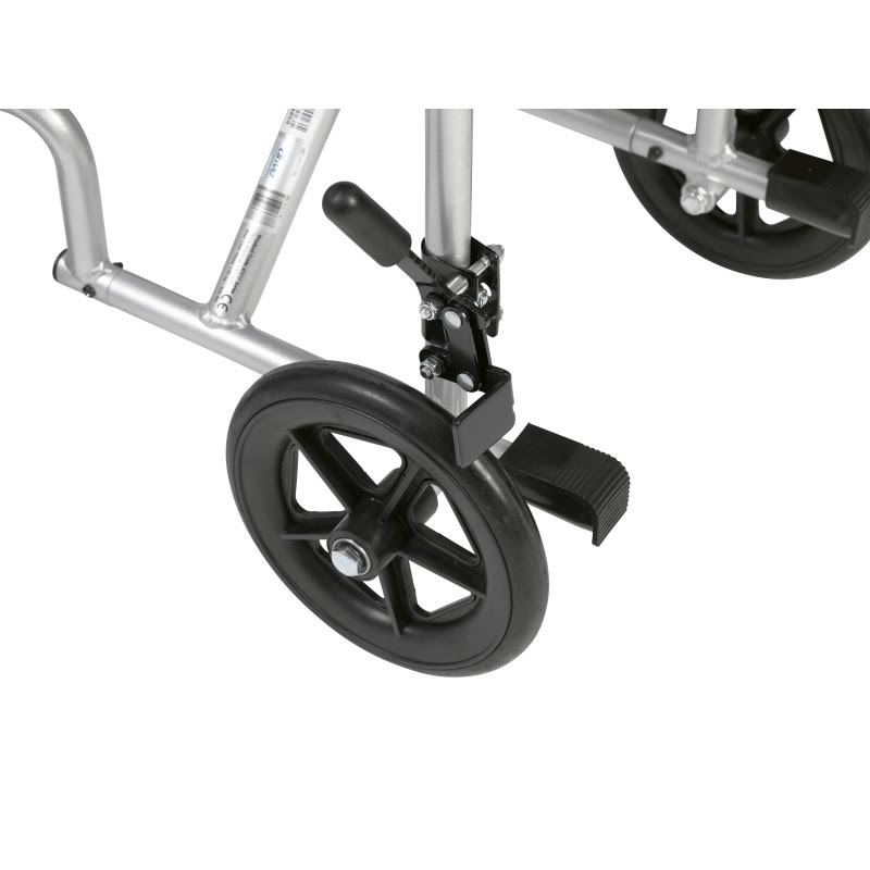 Lightweight Transport Wheelchair, 19x22 Seat, Silver I812