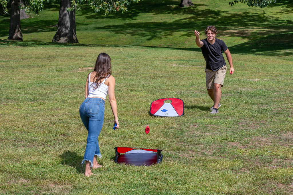 Collapsible Vinyl Cornhole Outdoor Lawn Game T2778