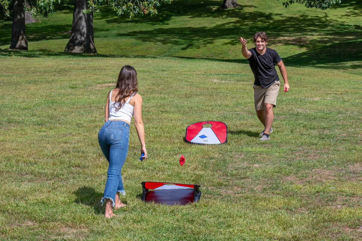 Collapsible Vinyl Cornhole Outdoor Lawn Game T2778