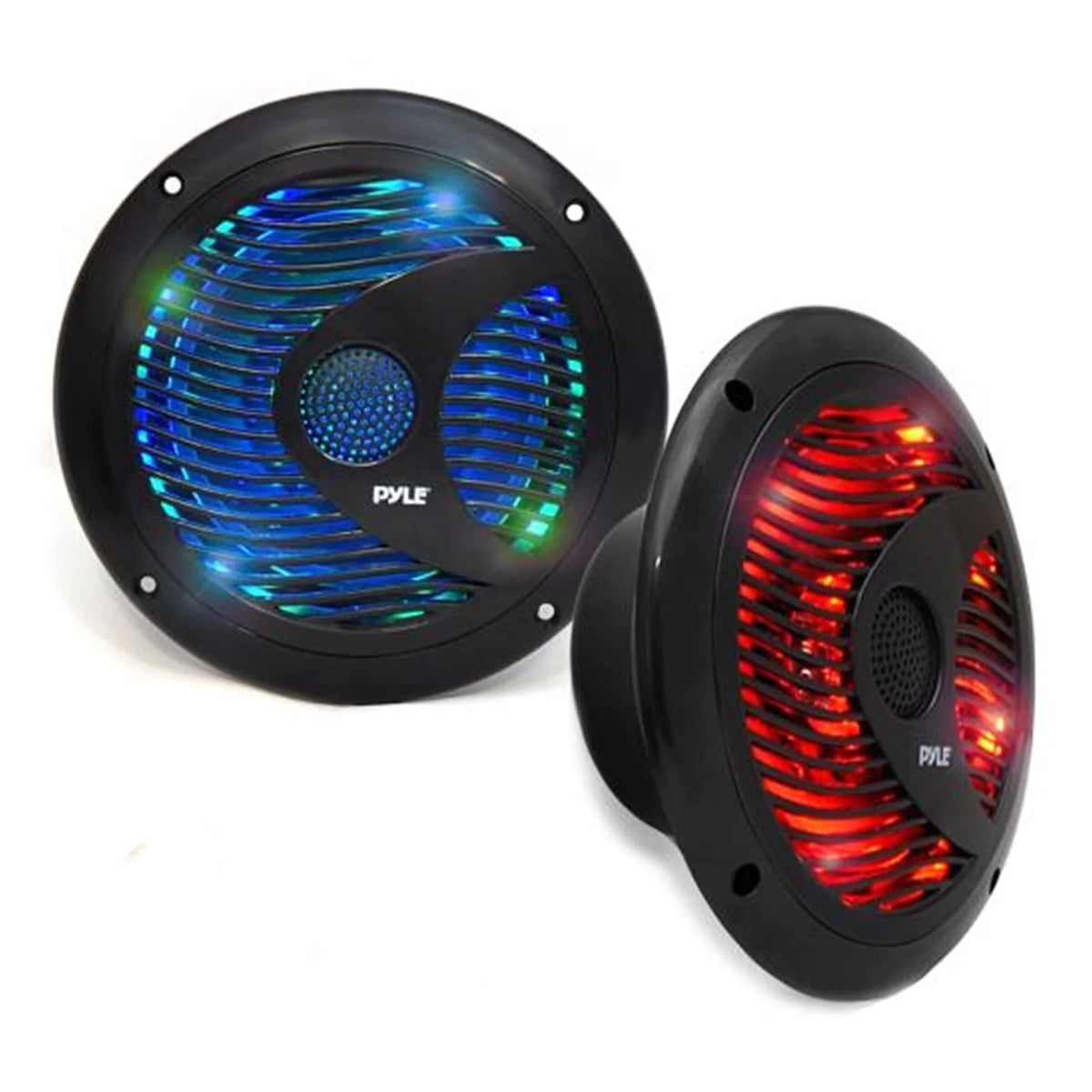 6.5 Waterproof Marine Grade Dual Speakers with LED Lights, 150 Watt, Black Q203