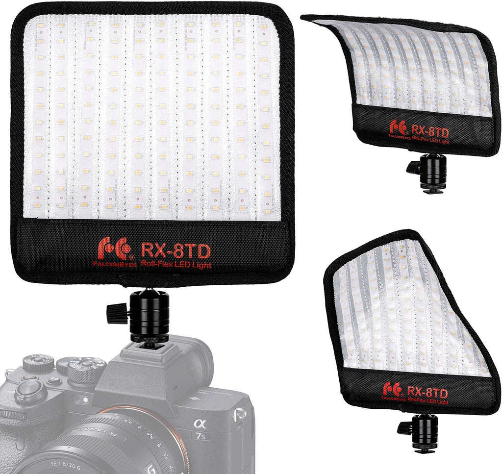 Foldable Flexible LED Light Panel Kit 5600K CRI95 On-Camera Lamp Daylight Splash-Proof W138116