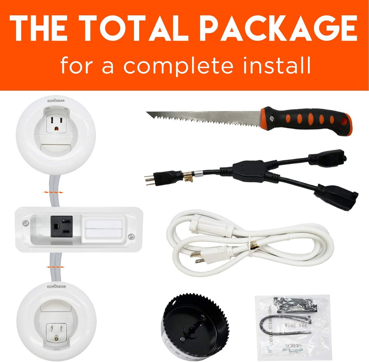 TV Cable Concealer & Power Kit with Circle Saw Drill Attachment & Drywall Hand Saw L980877