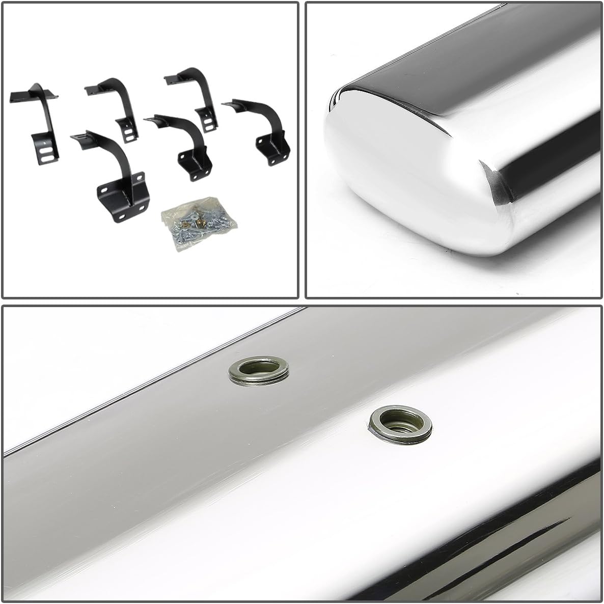 Oval Tubing Side Step Nerf Bar Running Board Stainless Steel Polished Chrome X1504