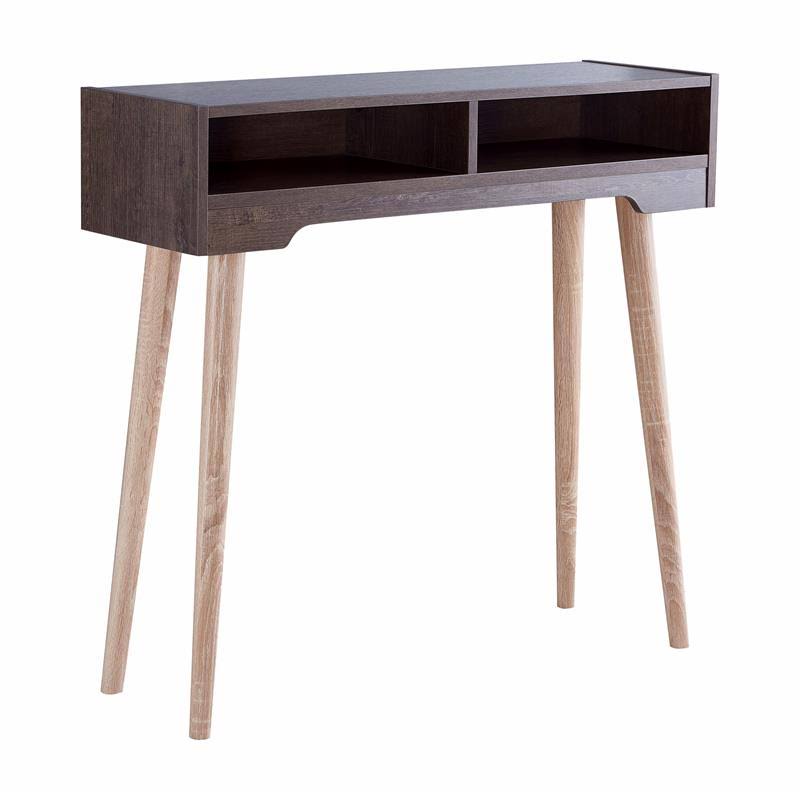 Modern Wood Console Table in Weathered Walnut C38624