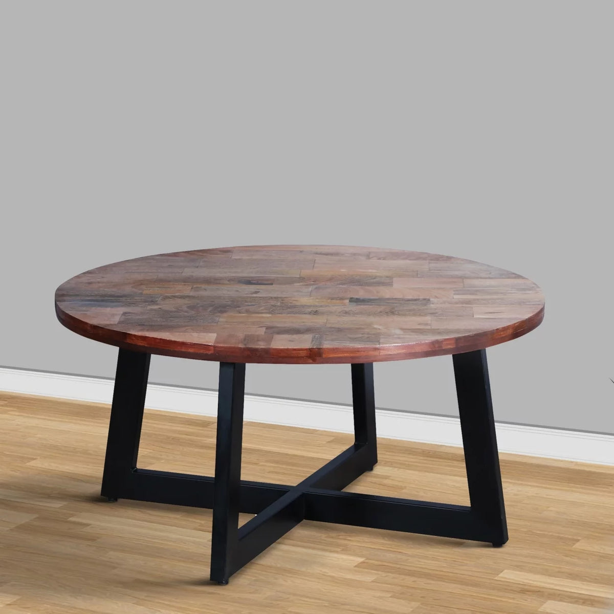 31 Inch Round Mango Wood Coffee Table B189