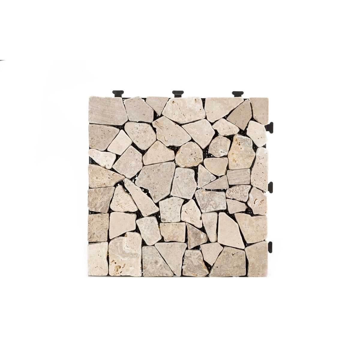 Natural Travertine Stone White Deck Tile, 6 PC Set J975843