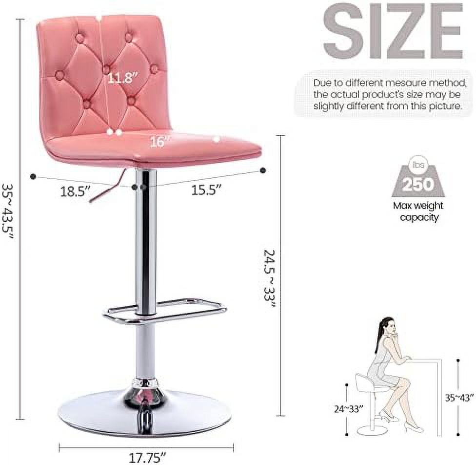 Red PU Leather Swivel Barstools Set of 2 J50886