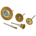 Brass Rotary Wheel and Brush Set, 5 Piece H20694
