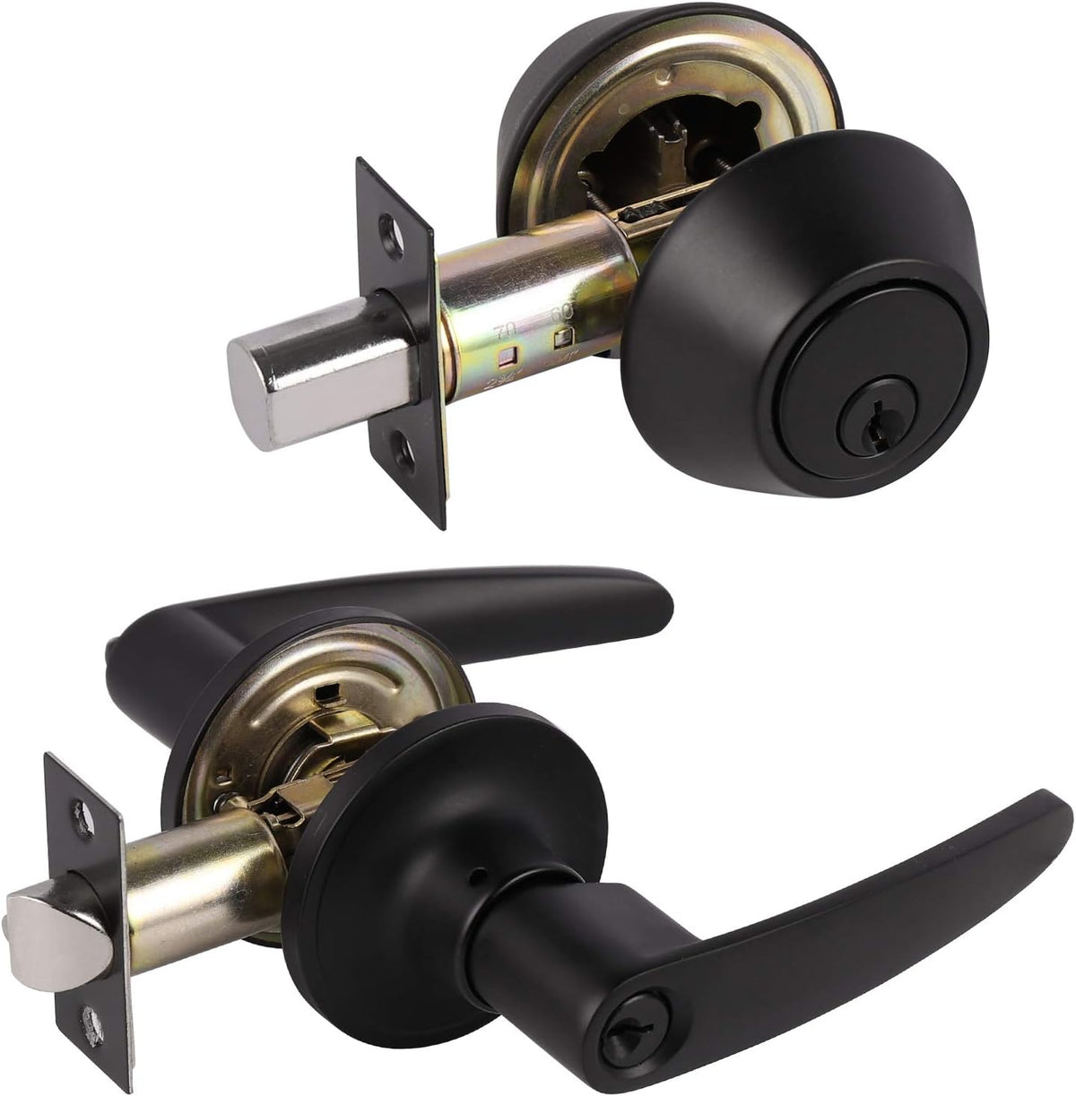 Matte Black 10 Pack Door Lever Set S32929