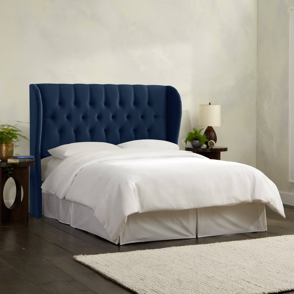 California King Tufted Wingback Headboard Velvet S6901