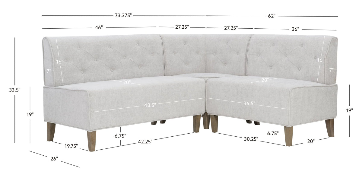 Upholstered Corner Dining Nook, Seats 5 A842