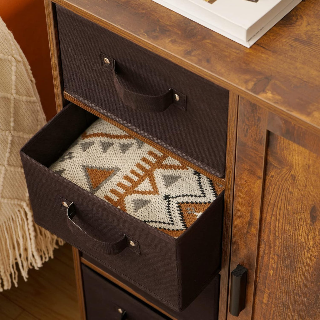 Rustic Brown Storage Cabinet with 4 Removable Drawers and 1 Door N687065